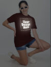 Customize Reflective Women Maroon Tshirt - Image 6