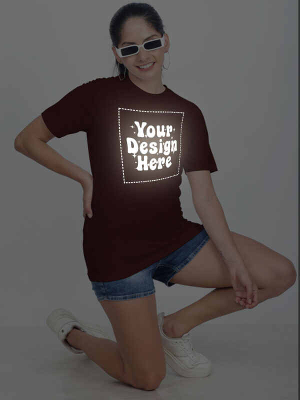 Customize Reflective Women Maroon Tshirt - Image 6