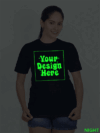 Customize Night Glow Women Navy Blue Tshirt - Image 5