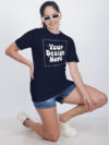 Customize Night Glow Women Navy Blue Tshirt - Image 2
