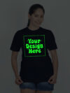 Customize Night Glow Women Navy Blue Tshirt