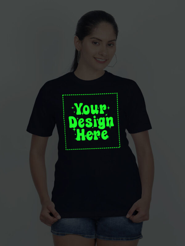 Customize Night Glow Women Navy Blue Tshirt - Image 1