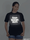 Customize Reflective Women Navy Blue Tshirt - Image 5
