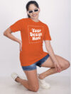 Customize Night Glow Women Orange Tshirt - Image 2
