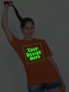 Customize Night Glow Women Orange Tshirt - Image 3