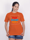 Women Orange Customize Printed T-shirt