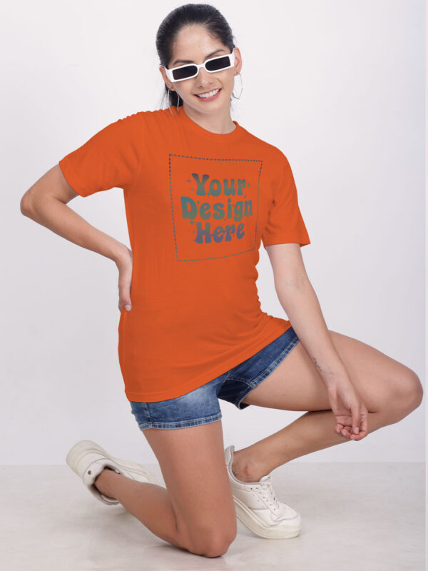 Orange Rainbow Reflective Women Customize Tshirt - Image 2