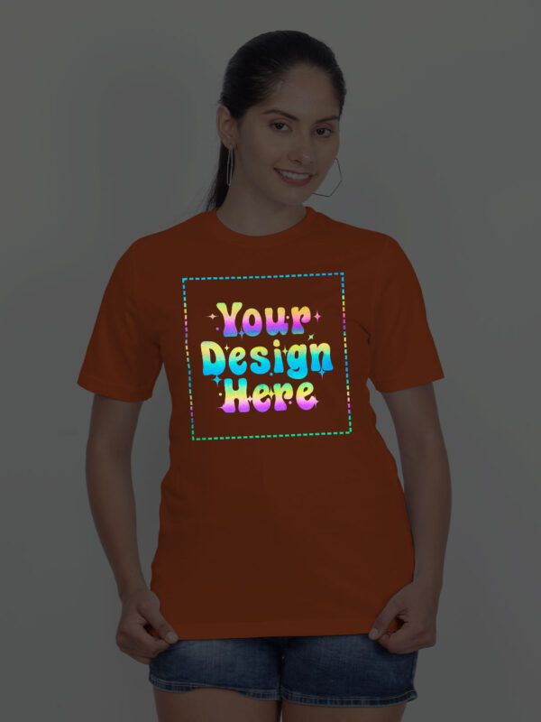 Orange Rainbow Reflective Women Customize Tshirt - Image 1