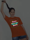 Orange Rainbow Reflective Women Customize Tshirt - Image 3