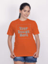 Customize Reflective Women Orange Tshirt - Image 4