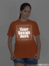 Customize Reflective Women Orange Tshirt - Image 5