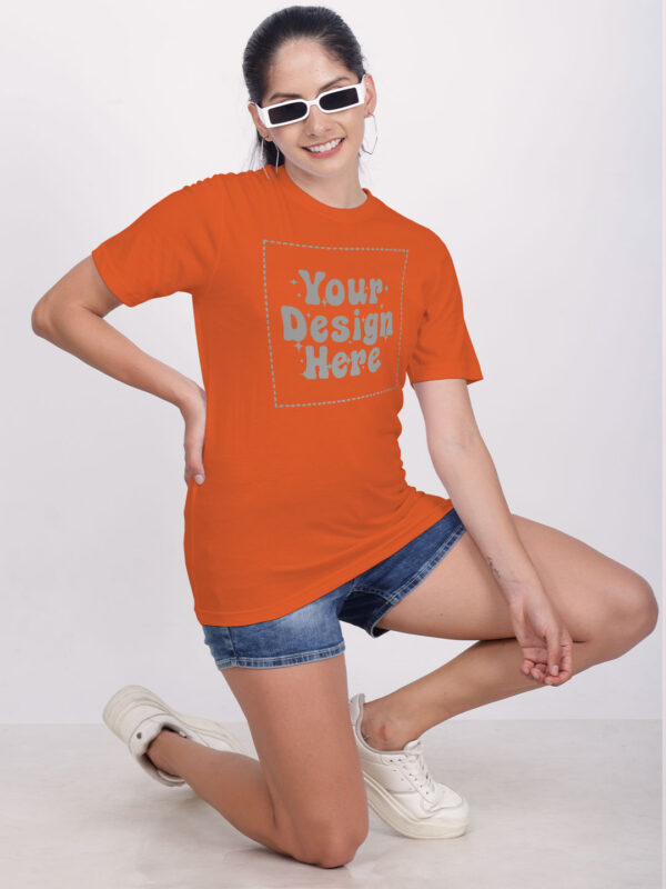 Customize Reflective Women Orange Tshirt - Image 2