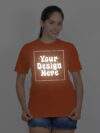 Customize Reflective Women Orange Tshirt