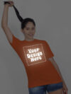 Customize Reflective Women Orange Tshirt - Image 3