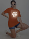 Customize Reflective Women Orange Tshirt - Image 6