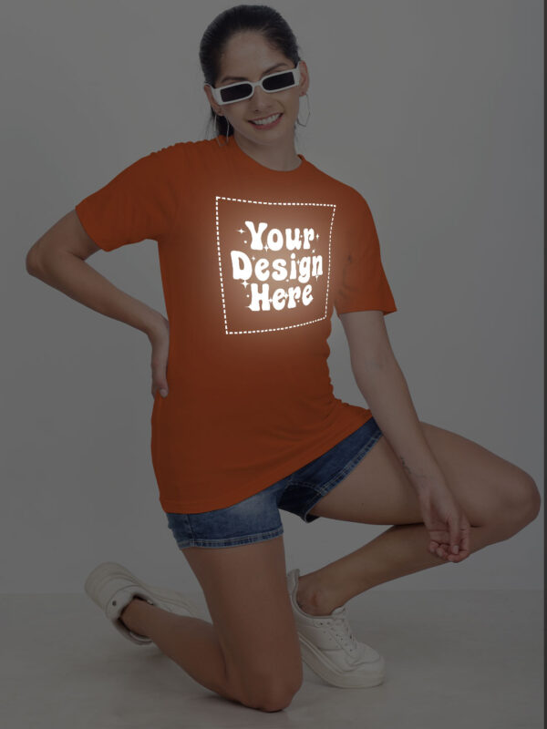 Customize Reflective Women Orange Tshirt - Image 6