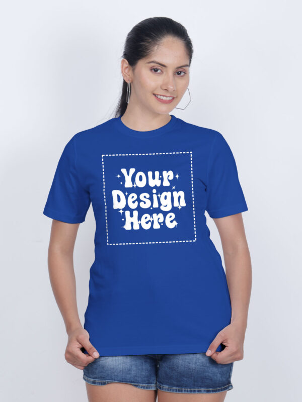 Customize Night Glow Women Royal Blue Tshirt - Image 4