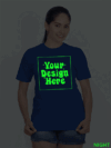 Customize Night Glow Women Royal Blue Tshirt - Image 5
