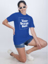 Customize Night Glow Women Royal Blue Tshirt - Image 2
