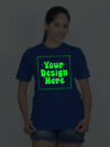Customize Night Glow Women Royal Blue Tshirt
