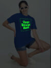 Customize Night Glow Women Royal Blue Tshirt - Image 7