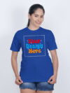 Women Royal Blue Customize Printed T-shirt