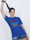 Women Royal Blue Customize Printed T-shirt - Image 2