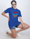 Women Royal Blue Customize Printed T-shirt - Image 3
