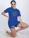 Royal Blue Rainbow Reflective Women Customize Tshirt - Image 2