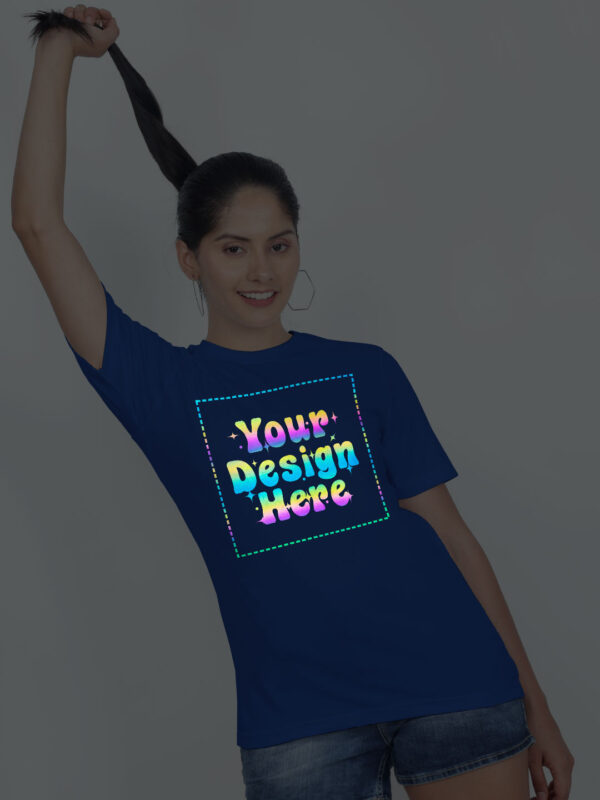 Royal Blue Rainbow Reflective Women Customize Tshirt - Image 3