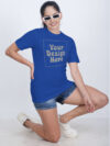 Customize Reflective Women Royal Blue Tshirt - Image 2