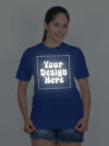 Customize Reflective Women Royal Blue Tshirt