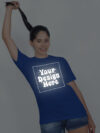 Customize Reflective Women Royal Blue Tshirt - Image 3