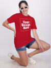 Customize Night Glow Women Red Tshirt - Image 2