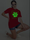 Customize Night Glow Women Red Tshirt - Image 7