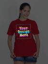 Red Rainbow Reflective Women Customize Tshirt