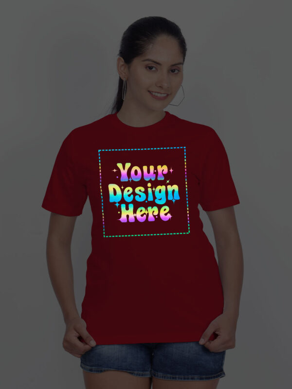 Red Rainbow Reflective Women Customize Tshirt - Image 1