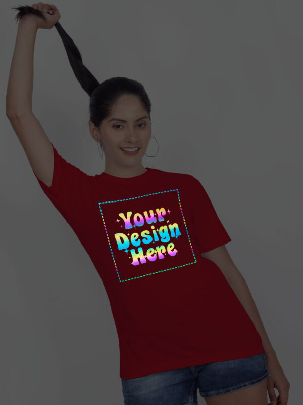 Red Rainbow Reflective Women Customize Tshirt - Image 3