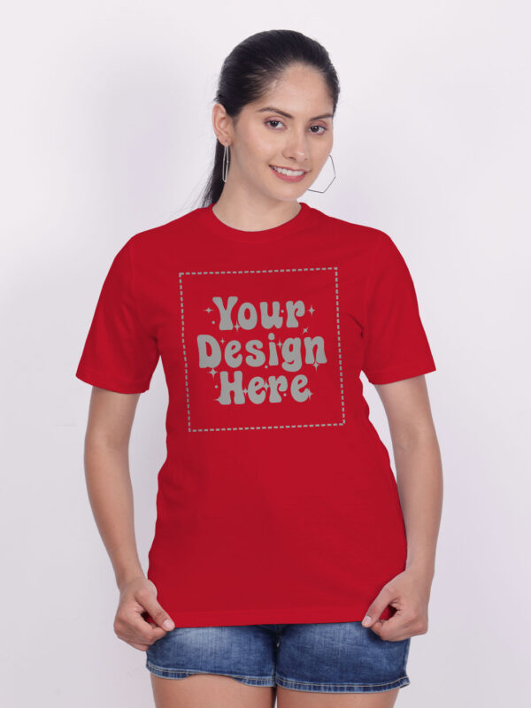 Customize Reflective Women Red Tshirt - Image 4