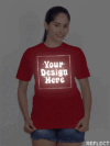 Customize Reflective Women Red Tshirt - Image 5