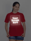 Customize Reflective Women Red Tshirt