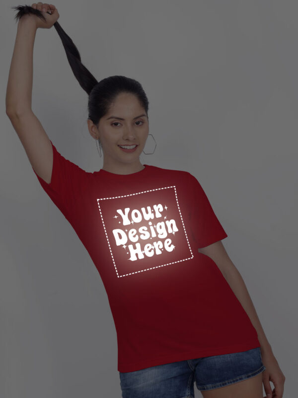 Customize Reflective Women Red Tshirt - Image 3