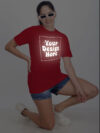 Customize Reflective Women Red Tshirt - Image 6