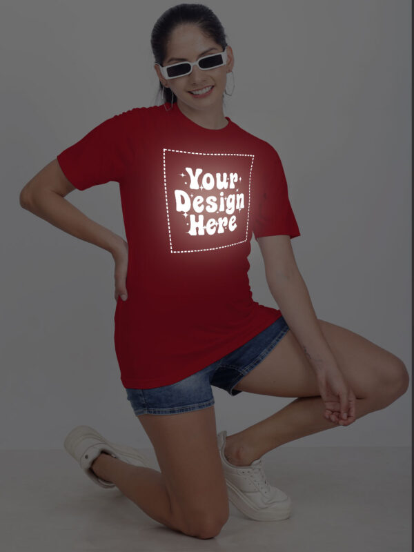 Customize Reflective Women Red Tshirt - Image 6