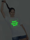 Customize Night Glow Women White Tshirt - Image 3