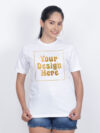 Women Customize White Gold Printed Tshirt