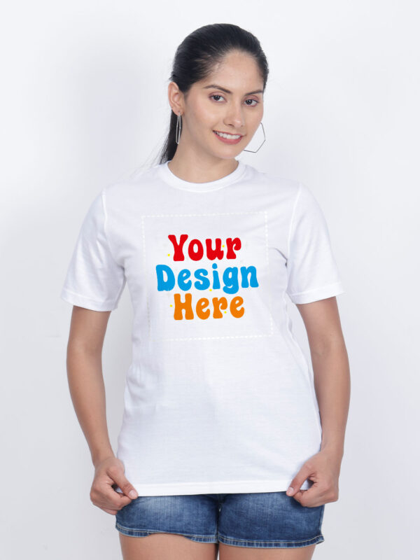 Women White Customize Printed T-shirt - Image 1
