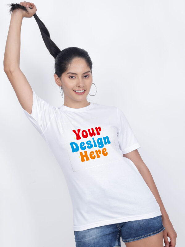 Women White Customize Printed T-shirt - Image 2