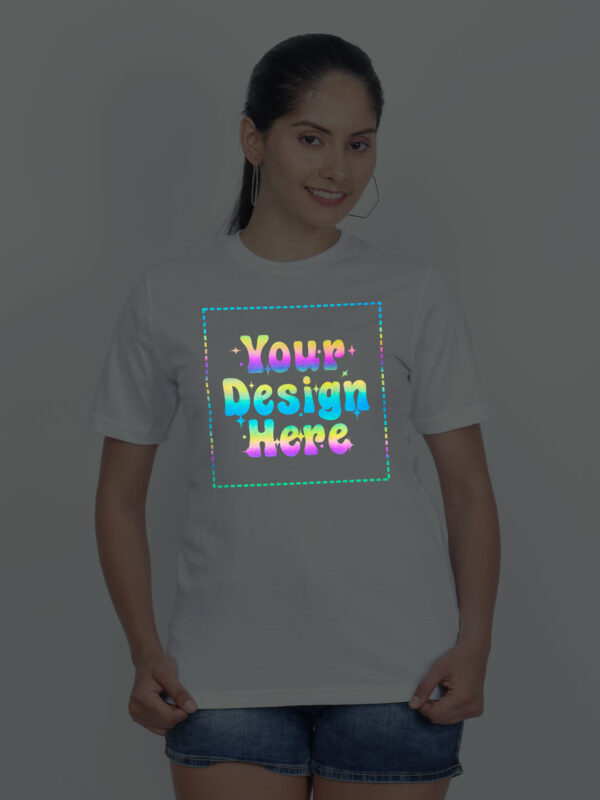 White Rainbow Reflective Women Customize Tshirt - Image 1