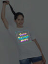 White Rainbow Reflective Women Customize Tshirt - Image 3
